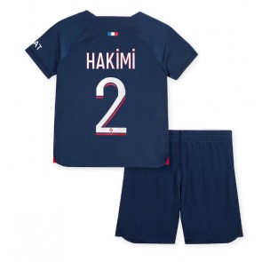 Paris Saint-Germain Achraf Hakimi #2 Koti Pelipaita Lasten 2023-24 Lyhyet Hihat (+ Lyhyet housut)