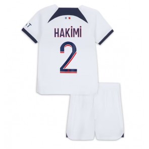 Paris Saint-Germain Achraf Hakimi #2 Vieras Pelipaita Lasten 2023-24 Lyhyet Hihat (+ Lyhyet housut)