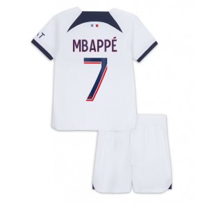 Paris Saint-Germain Kylian Mbappe #7 Vieras Pelipaita Lasten 2023-24 Lyhyet Hihat (+ Lyhyet housut)