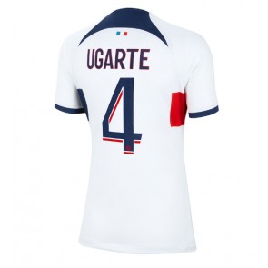 Paris Saint-Germain Manuel Ugarte #4 Vieraspaita Naisten 2023-24 Lyhyet Hihat