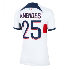 Paris Saint-Germain Nuno Mendes #25 Vieraspaita Naisten 2023-24 Lyhyet Hihat