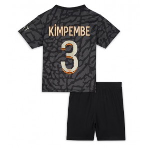 Paris Saint-Germain Presnel Kimpembe #3 Kolmas Pelipaita Lasten 2023-24 Lyhyet Hihat (+ Lyhyet housut)