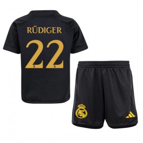 Real Madrid Antonio Rudiger #22 Kolmas Pelipaita Lasten 2023-24 Lyhyet Hihat (+ Lyhyet housut)