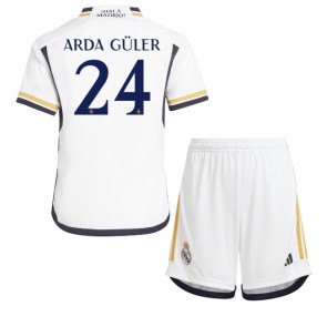 Real Madrid Arda Guler #24 Koti Pelipaita Lasten 2023-24 Lyhyet Hihat (+ Lyhyet housut)