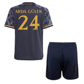 Real Madrid Arda Guler #24 Vieras Pelipaita Lasten 2023-24 Lyhyet Hihat (+ Lyhyet housut)