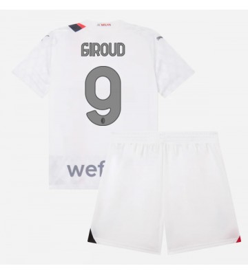 AC Milan Olivier Giroud #9 Vieras Pelipaita Lasten 2023-24 Lyhyet Hihat (+ Lyhyet housut)