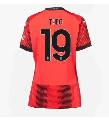 AC Milan Theo Hernandez #19 Kotipaita Naisten 2023-24 Lyhyet Hihat