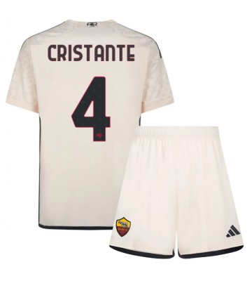 AS Roma Bryan Cristante #4 Vieras Pelipaita Lasten 2023-24 Lyhyet Hihat (+ Lyhyet housut)