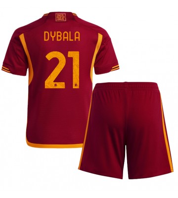 AS Roma Paulo Dybala #21 Koti Pelipaita Lasten 2023-24 Lyhyet Hihat (+ Lyhyet housut)