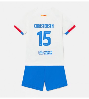 Barcelona Andreas Christensen #15 Vieras Pelipaita Lasten 2023-24 Lyhyet Hihat (+ Lyhyet housut)