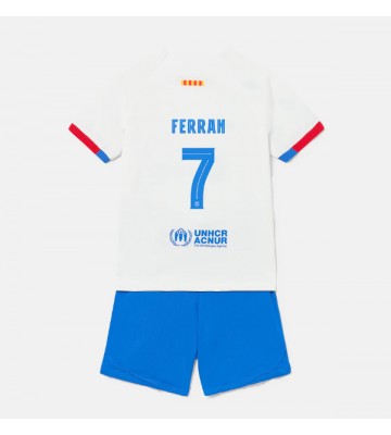 Barcelona Ferran Torres #7 Vieras Pelipaita Lasten 2023-24 Lyhyet Hihat (+ Lyhyet housut)