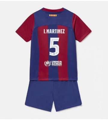 Barcelona Inigo Martinez #5 Koti Pelipaita Lasten 2023-24 Lyhyet Hihat (+ Lyhyet housut)