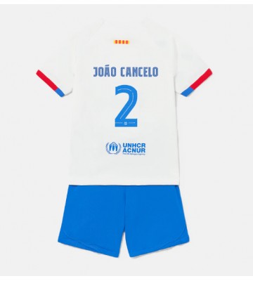 Barcelona Joao Cancelo #2 Vieras Pelipaita Lasten 2023-24 Lyhyet Hihat (+ Lyhyet housut)
