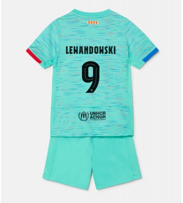 Barcelona Robert Lewandowski #9 Kolmas Pelipaita Lasten 2023-24 Lyhyet Hihat (+ Lyhyet housut)