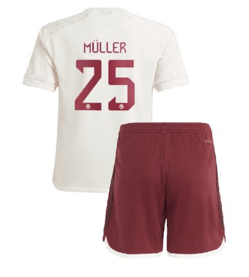 Bayern Munich Thomas Muller #25 Kolmas Pelipaita Lasten 2023-24 Lyhyet Hihat (+ Lyhyet housut)