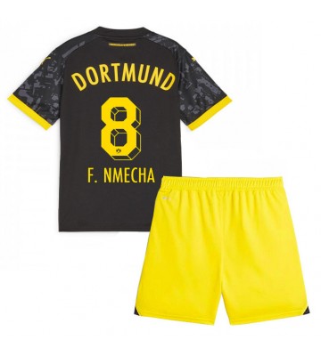 Borussia Dortmund Felix Nmecha #8 Vieras Pelipaita Lasten 2023-24 Lyhyet Hihat (+ Lyhyet housut)