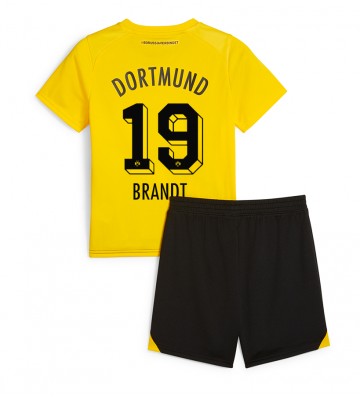 Borussia Dortmund Julian Brandt #19 Koti Pelipaita Lasten 2023-24 Lyhyet Hihat (+ Lyhyet housut)