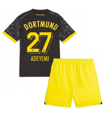 Borussia Dortmund Karim Adeyemi #27 Vieras Pelipaita Lasten 2023-24 Lyhyet Hihat (+ Lyhyet housut)