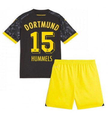 Borussia Dortmund Mats Hummels #15 Vieras Pelipaita Lasten 2023-24 Lyhyet Hihat (+ Lyhyet housut)