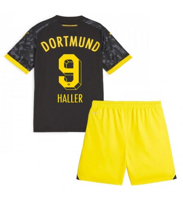 Borussia Dortmund Sebastien Haller #9 Vieras Pelipaita Lasten 2023-24 Lyhyet Hihat (+ Lyhyet housut)