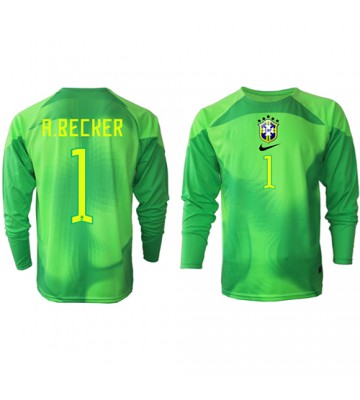 Brasilia Alisson Becker #1 Maalivahti Vieraspaita EM-Kisat 2020 Pitkät Hihat