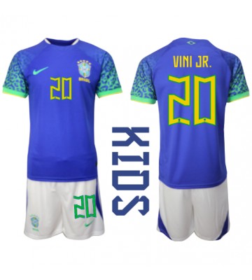 Brasilia Vinicius Junior #20 Vieras Pelipaita Lasten EM-Kisat 2020 Lyhyet Hihat (+ Lyhyet housut)