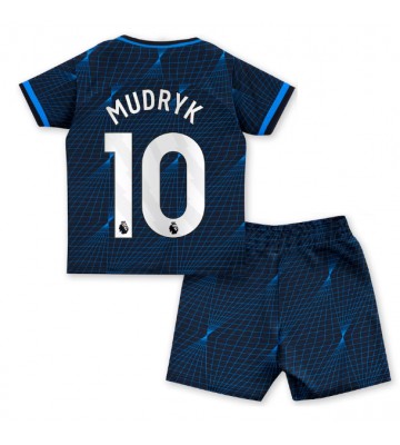 Chelsea Mykhailo Mudryk #10 Vieras Pelipaita Lasten 2023-24 Lyhyet Hihat (+ Lyhyet housut)