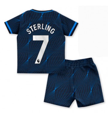 Chelsea Raheem Sterling #7 Vieras Pelipaita Lasten 2023-24 Lyhyet Hihat (+ Lyhyet housut)