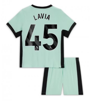 Chelsea Romeo Lavia #45 Kolmas Pelipaita Lasten 2023-24 Lyhyet Hihat (+ Lyhyet housut)