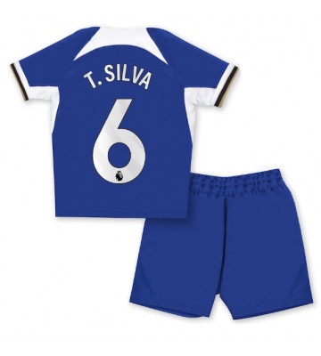 Chelsea Thiago Silva #6 Koti Pelipaita Lasten 2023-24 Lyhyet Hihat (+ Lyhyet housut)