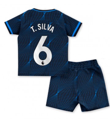 Chelsea Thiago Silva #6 Vieras Pelipaita Lasten 2023-24 Lyhyet Hihat (+ Lyhyet housut)