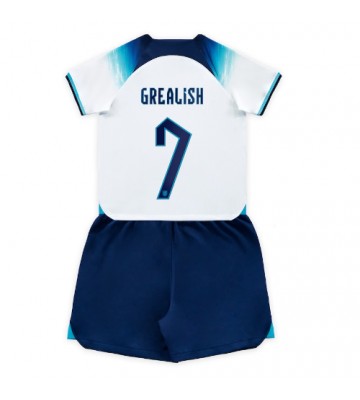 Englanti Jack Grealish #7 Koti Pelipaita Lasten EM-Kisat 2020 Lyhyet Hihat (+ Lyhyet housut)