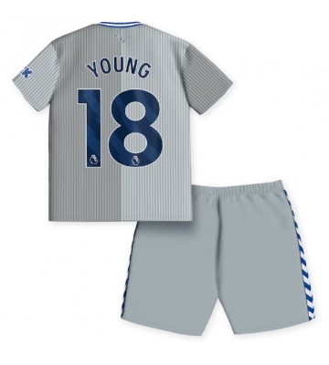 Everton Ashley Young #18 Kolmas Pelipaita Lasten 2023-24 Lyhyet Hihat (+ Lyhyet housut)