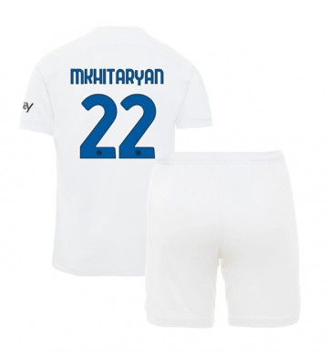 Inter Milan Henrikh Mkhitaryan #22 Vieras Pelipaita Lasten 2023-24 Lyhyet Hihat (+ Lyhyet housut)