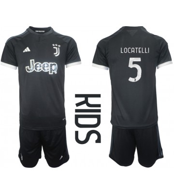 Juventus Manuel Locatelli #5 Kolmas Pelipaita Lasten 2023-24 Lyhyet Hihat (+ Lyhyet housut)