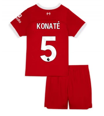 Liverpool Ibrahima Konate #5 Koti Pelipaita Lasten 2023-24 Lyhyet Hihat (+ Lyhyet housut)