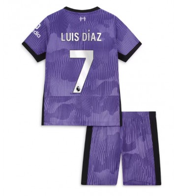 Liverpool Luis Diaz #7 Kolmas Pelipaita Lasten 2023-24 Lyhyet Hihat (+ Lyhyet housut)