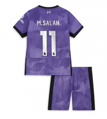 Liverpool Mohamed Salah #11 Kolmas Pelipaita Lasten 2023-24 Lyhyet Hihat (+ Lyhyet housut)