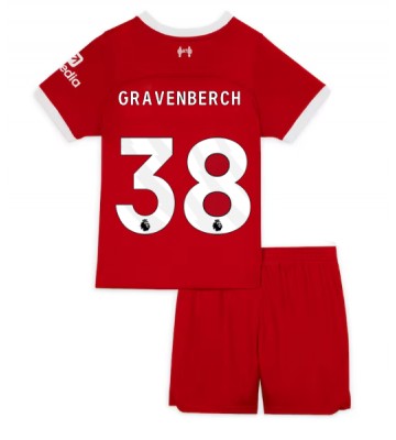 Liverpool Ryan Gravenberch #38 Koti Pelipaita Lasten 2023-24 Lyhyet Hihat (+ Lyhyet housut)