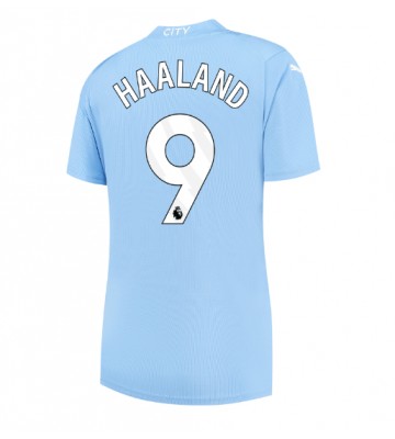 Manchester City Erling Haaland #9 Kotipaita Naisten 2023-24 Lyhyet Hihat