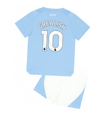 Manchester City Jack Grealish #10 Koti Pelipaita Lasten 2023-24 Lyhyet Hihat (+ Lyhyet housut)