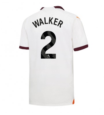 Manchester City Kyle Walker #2 Vieraspaita 2023-24 Lyhyet Hihat