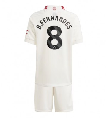 Manchester United Bruno Fernandes #8 Kolmas Pelipaita Lasten 2023-24 Lyhyet Hihat (+ Lyhyet housut)