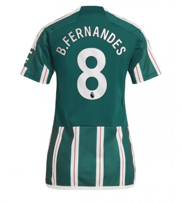 Manchester United Bruno Fernandes #8 Vieraspaita Naisten 2023-24 Lyhyet Hihat