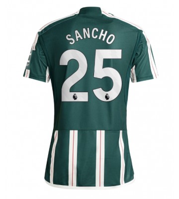Manchester United Jadon Sancho #25 Vieraspaita 2023-24 Lyhyet Hihat