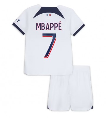 Paris Saint-Germain Kylian Mbappe #7 Vieras Pelipaita Lasten 2023-24 Lyhyet Hihat (+ Lyhyet housut)