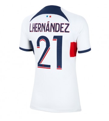 Paris Saint-Germain Lucas Hernandez #21 Vieraspaita Naisten 2023-24 Lyhyet Hihat