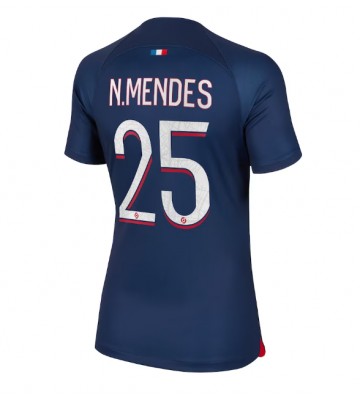 Paris Saint-Germain Nuno Mendes #25 Kotipaita Naisten 2023-24 Lyhyet Hihat