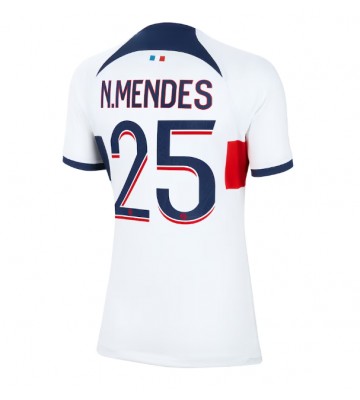 Paris Saint-Germain Nuno Mendes #25 Vieraspaita Naisten 2023-24 Lyhyet Hihat