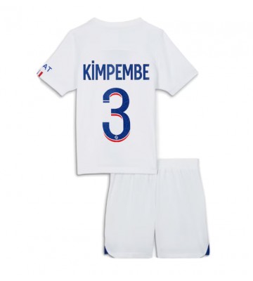 Paris Saint-Germain Presnel Kimpembe #3 Vieras Pelipaita Lasten 2023-24 Lyhyet Hihat (+ Lyhyet housut)